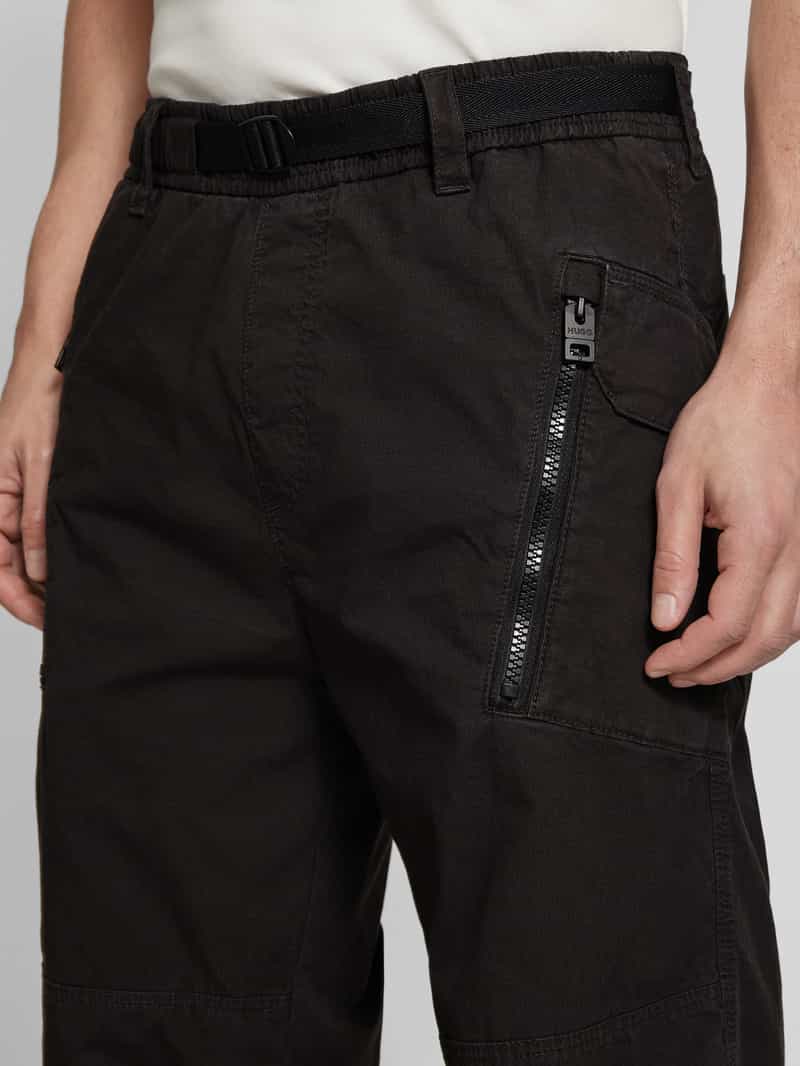 HUGO Regular fit stoffen broek met ritszakken model 'Gordon'