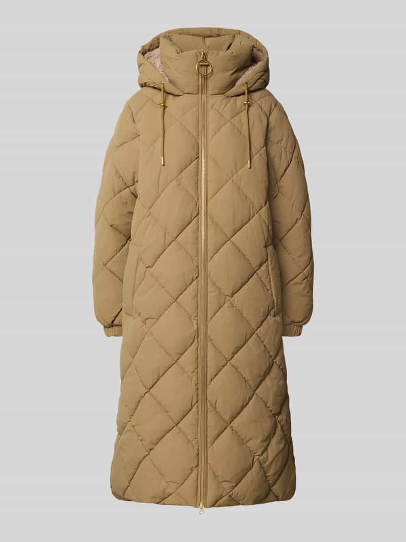 Barbour Regular fit gewatteerde lange jas in kreuklook model 'KIRKTON'
