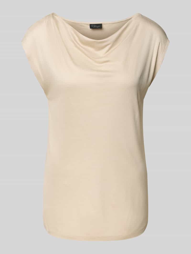 s.Oliver BLACK LABEL Regular fit T-shirt met watervalhals