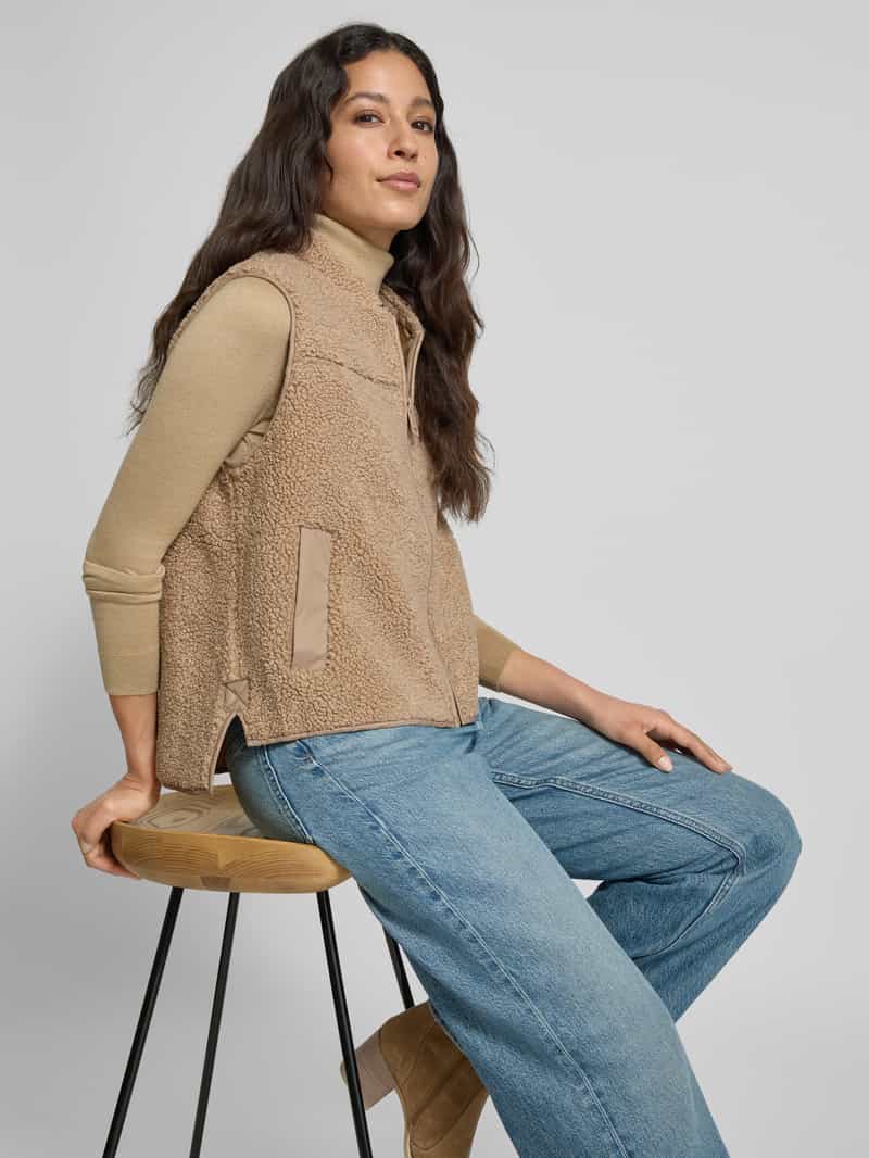 MOS MOSH Gilet van teddybont met schuine zakken model 'Rowe'