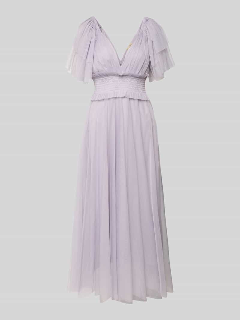 Lace & Beads Knielange cocktailjurk met V-hals