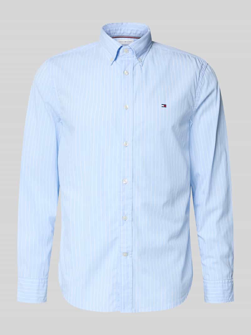 Tommy Hilfiger Body Fit Freizeithemd aus reiner Baumwolle in Bleu, Größe L 2098990L