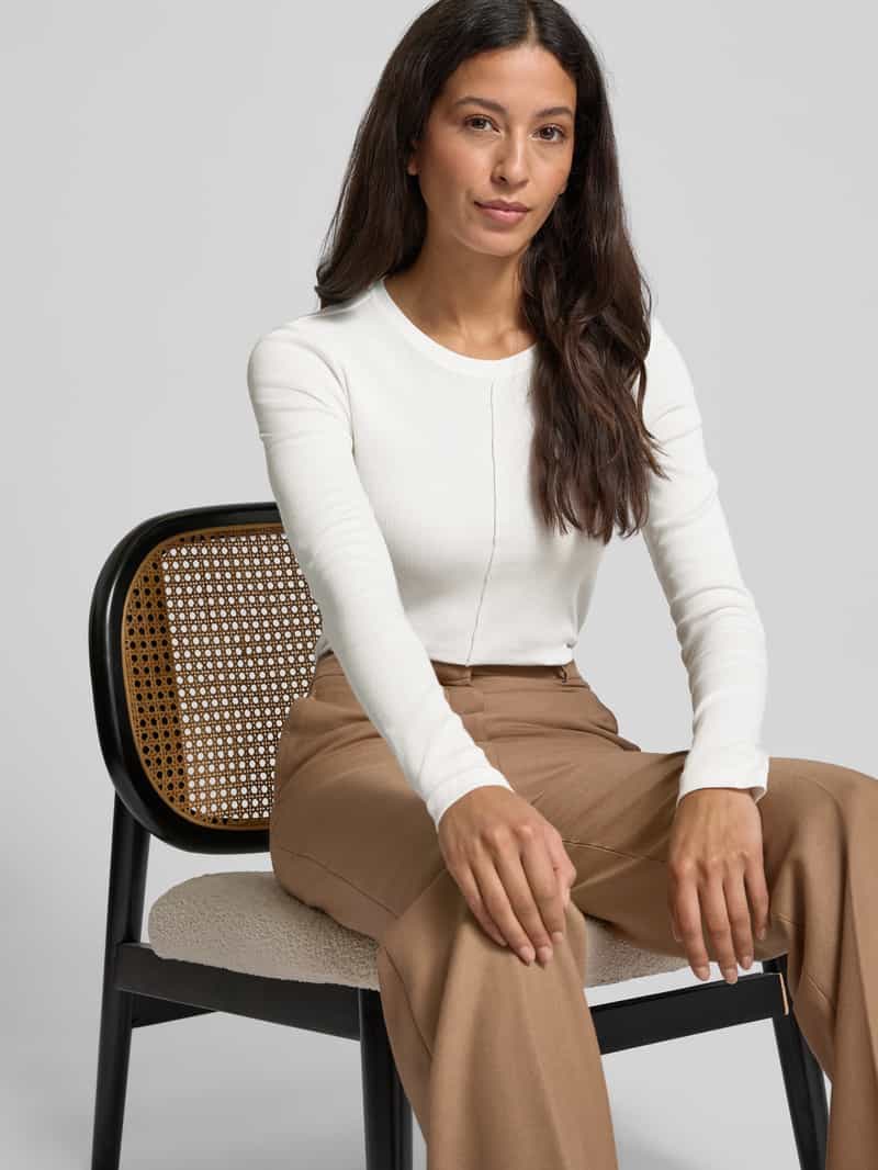 Opus Shirt met lange mouwen in riblook model 'Sadalie'