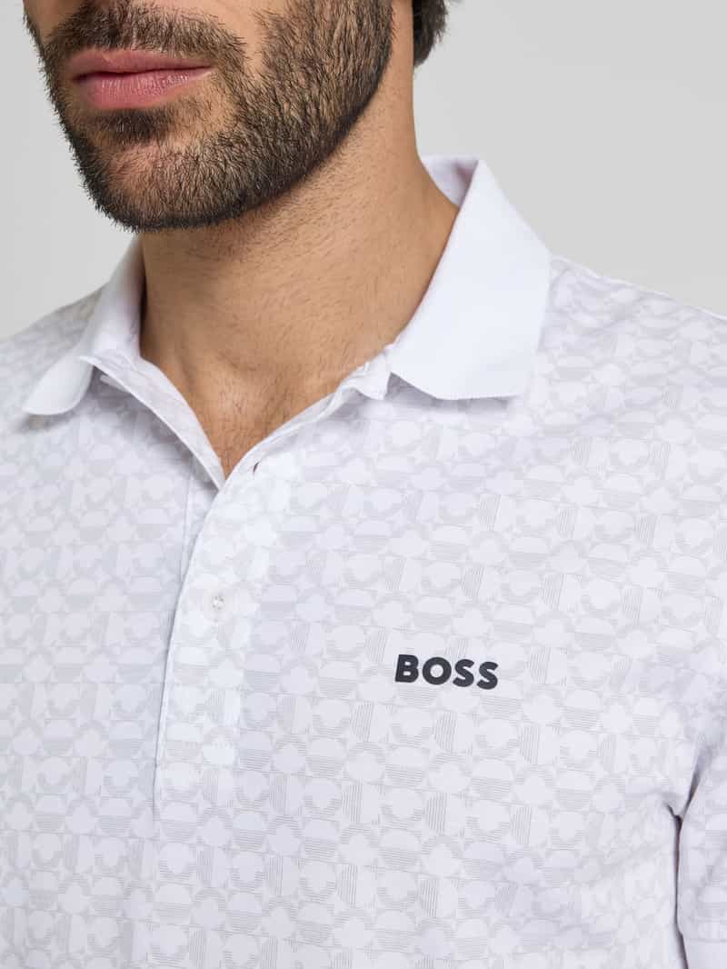 BOSS Green Regular fit poloshirt met labelprint model 'Paddy'