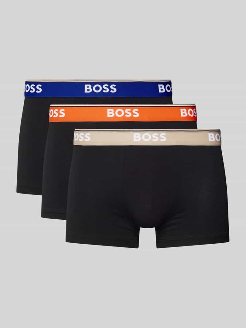 Boss Boxershort met elastische band met label in een set van 3 stuks model 'Power'