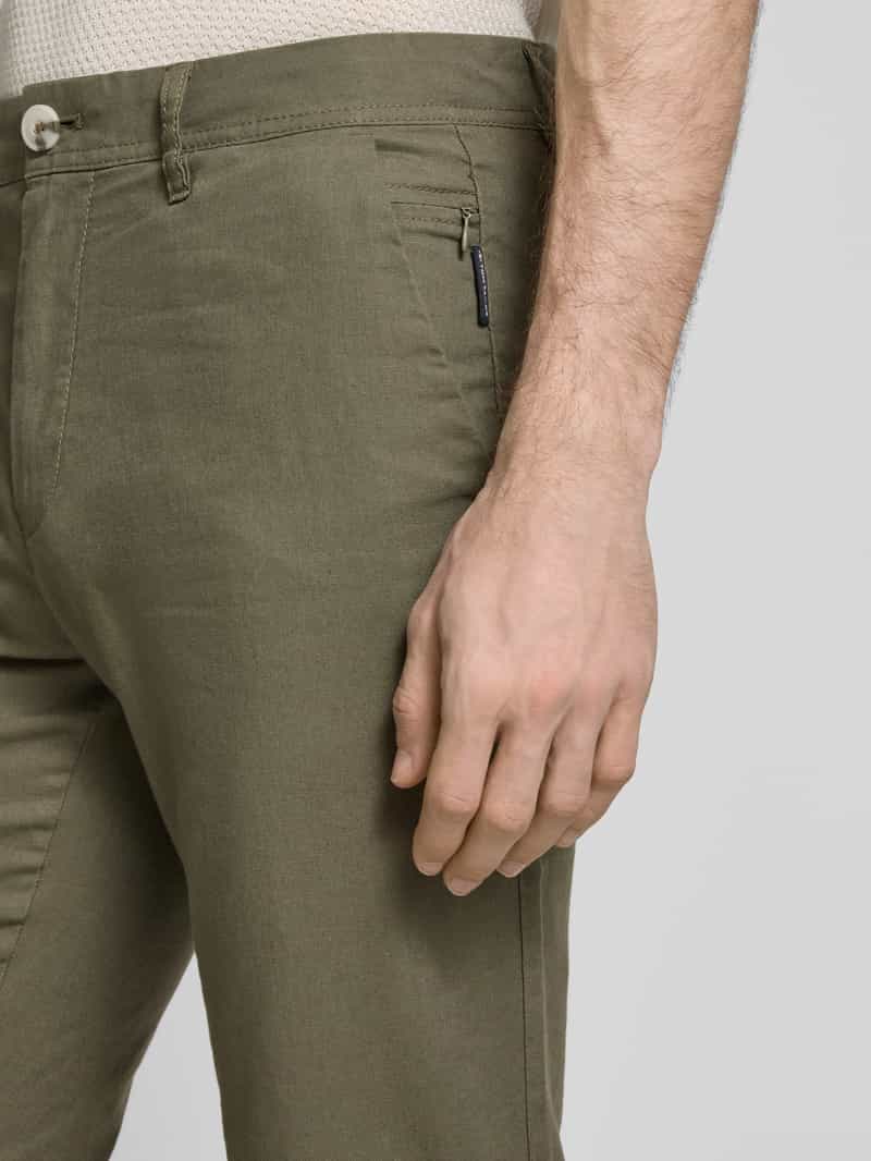 Tom Tailor Relaxed fit chino van een mix van linnen en katoen