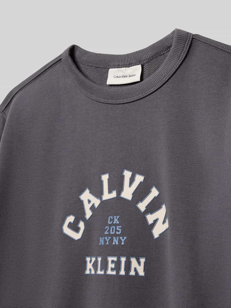 Calvin Klein Jeans Regular fit pullover met logoprint model 'Varsity'