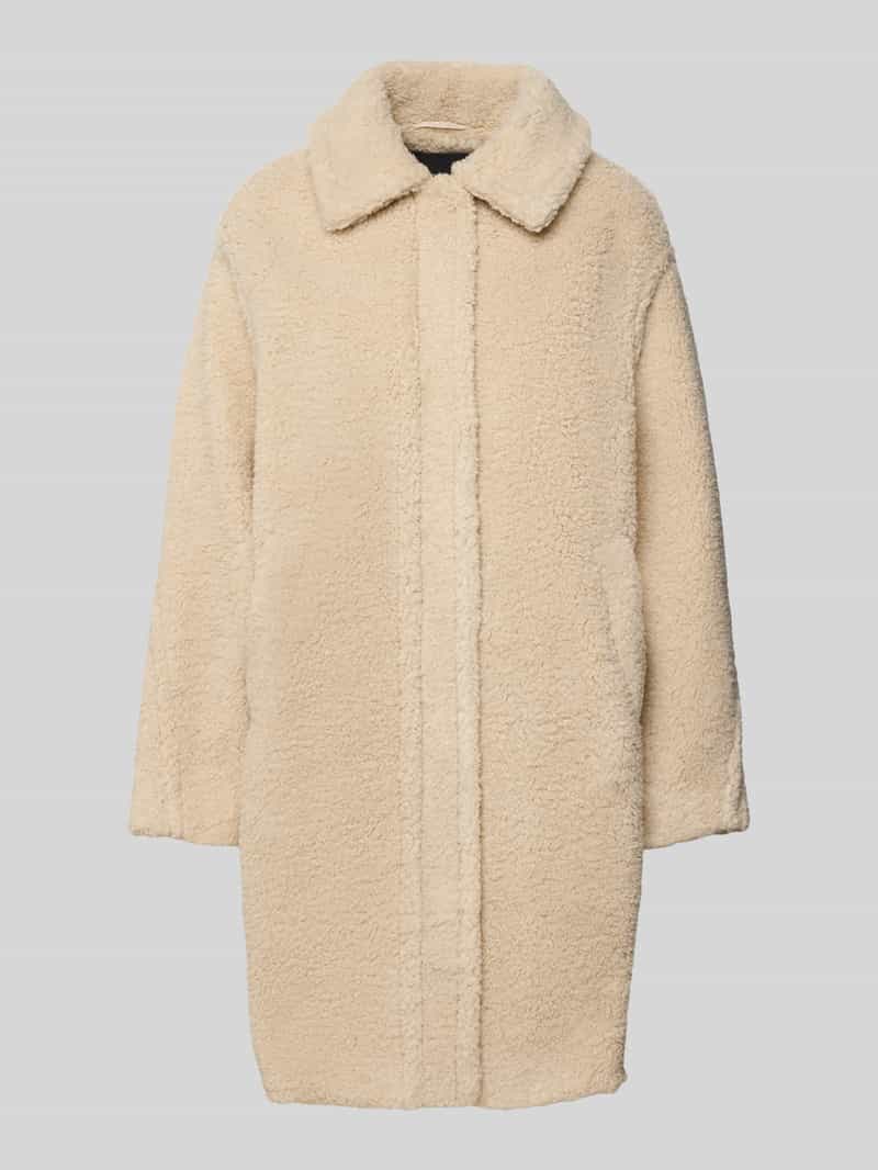 Opus Lange jas van teddybont met steekzakken model 'Heddy'