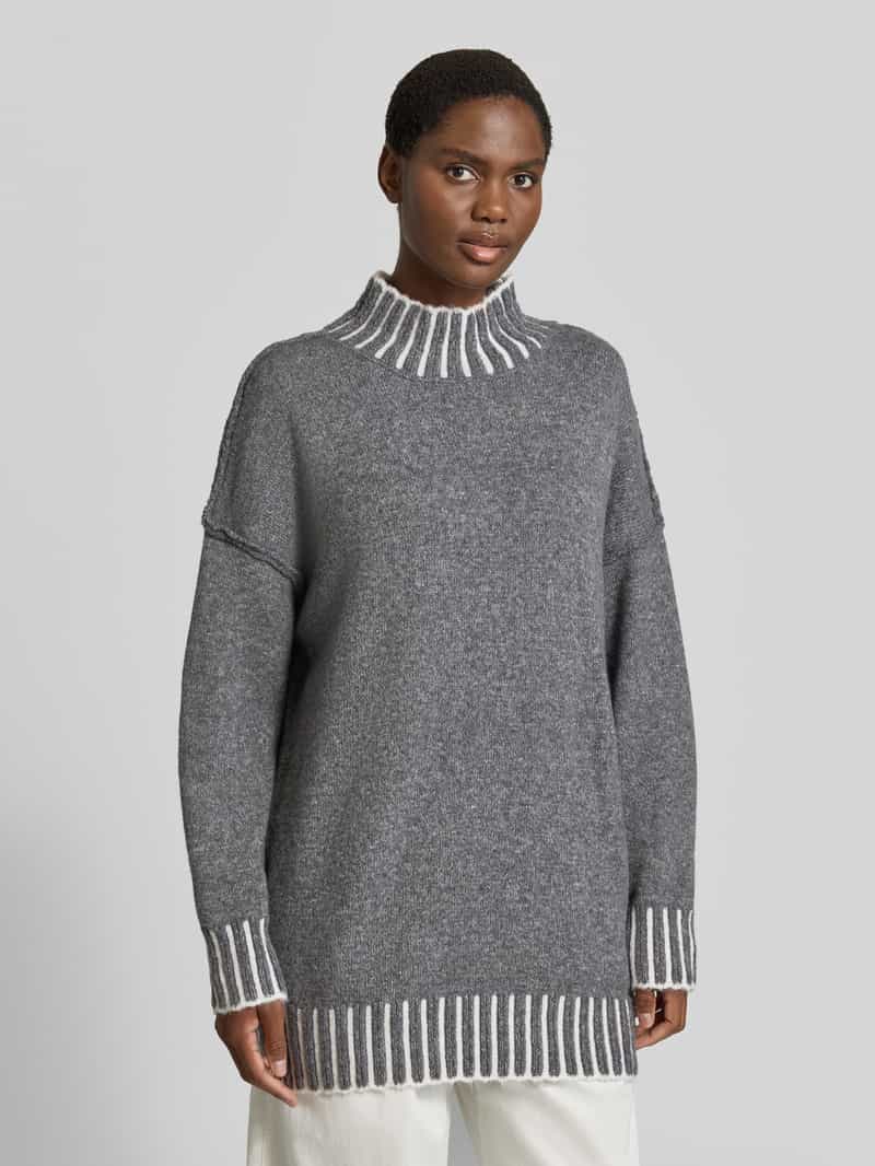 Apricot relaxed fit gebreide pullover met opstaande kraag