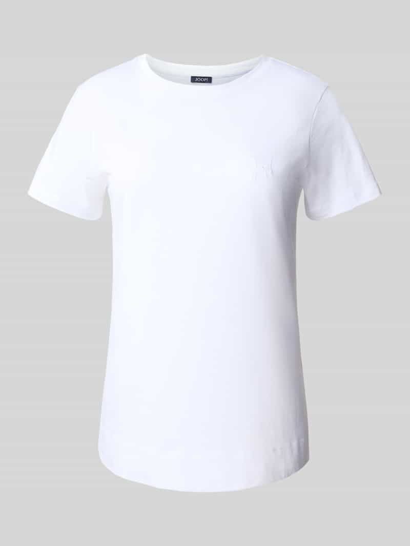 Joop! T-shirt met labelstitching en ronde hals
