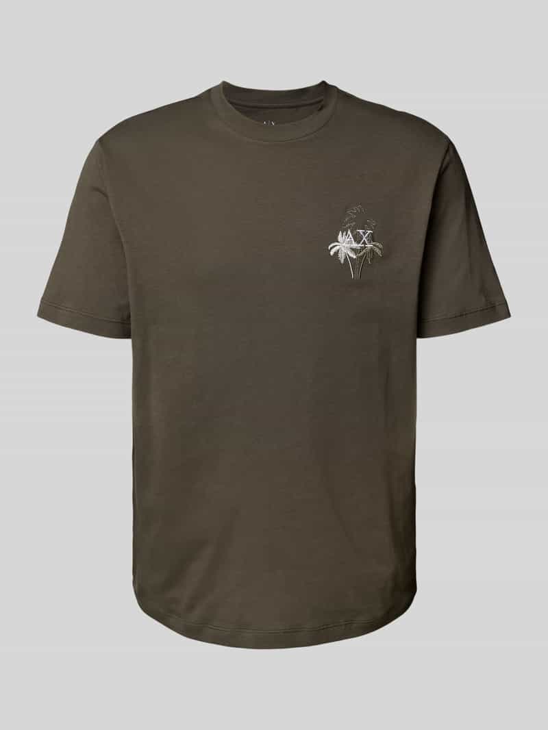 Armani Exchange T-shirt met labelstitching