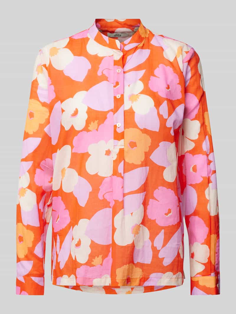 0039 italy Regular fit blouse met opstaande kraag model 'JANICE'