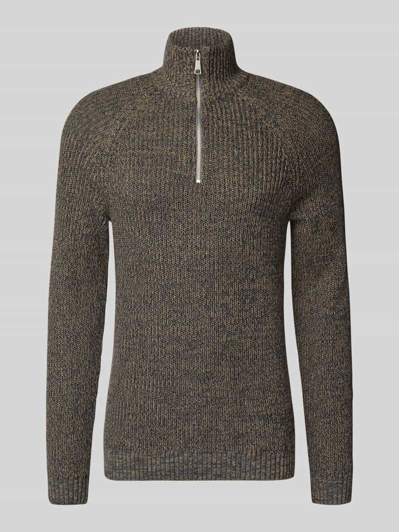 Blend Slim fit gebreide pullover met ritssluiting model 'Darik'
