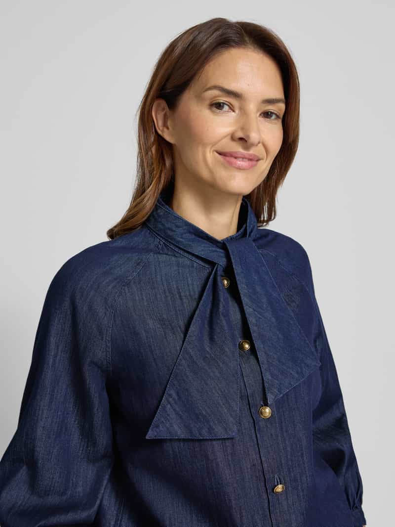 LUISA CERANO Regular fit blouse met strik en 3 4-mouwen