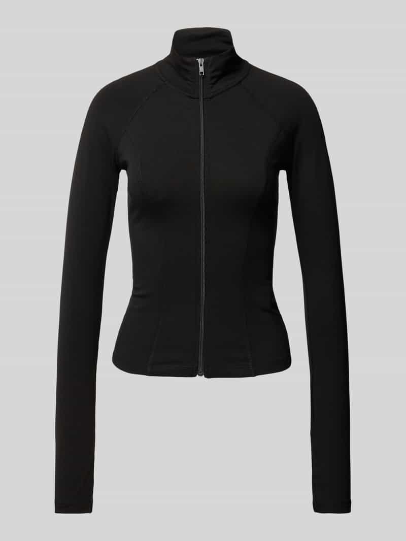 Slim fit sweatjack met opstaande kraag