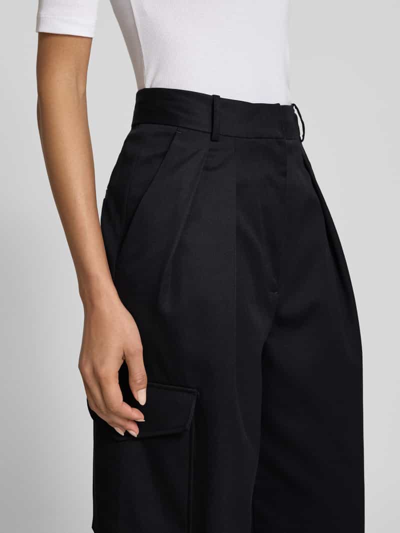 Ivy Oak Wide leg bandplooibroek met cargozakken model 'PRESTIGE'