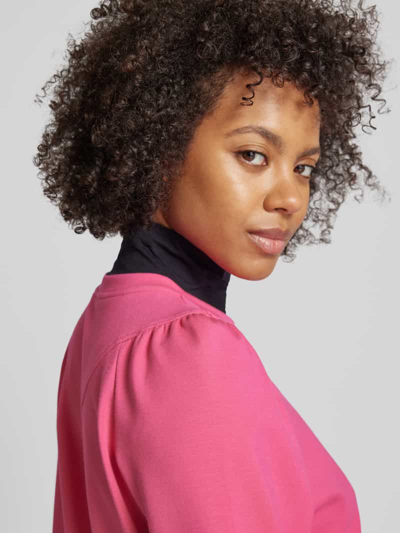 Marc Cain Sweatshirt met geribde ronde hals