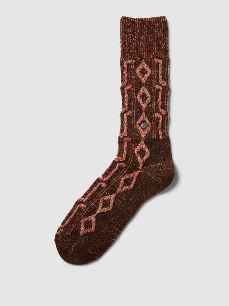 Burlington Sokken van scheerwolmix met all-over motief model 'CABIN BOOT'