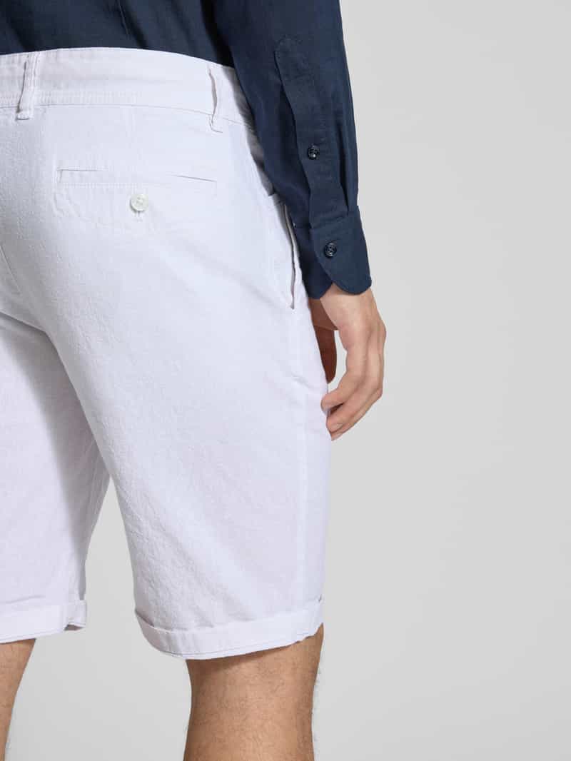 MCNEAL Regular fit korte linnen broek met tunnelkoord