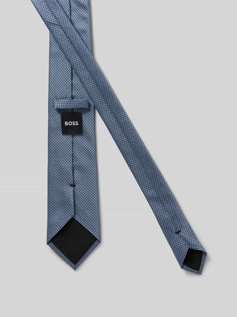 Boss Zijden stropdas met labeldetail