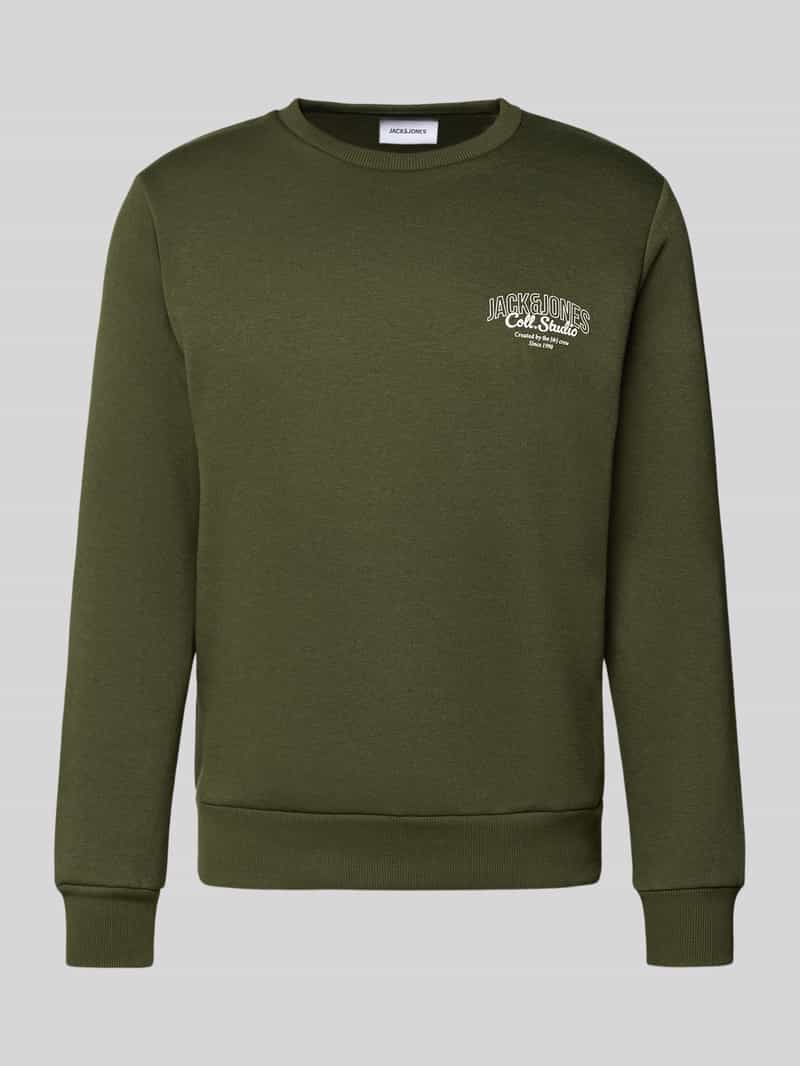 jack & jones Sweatshirt met labelprint model 'MAKOTO'