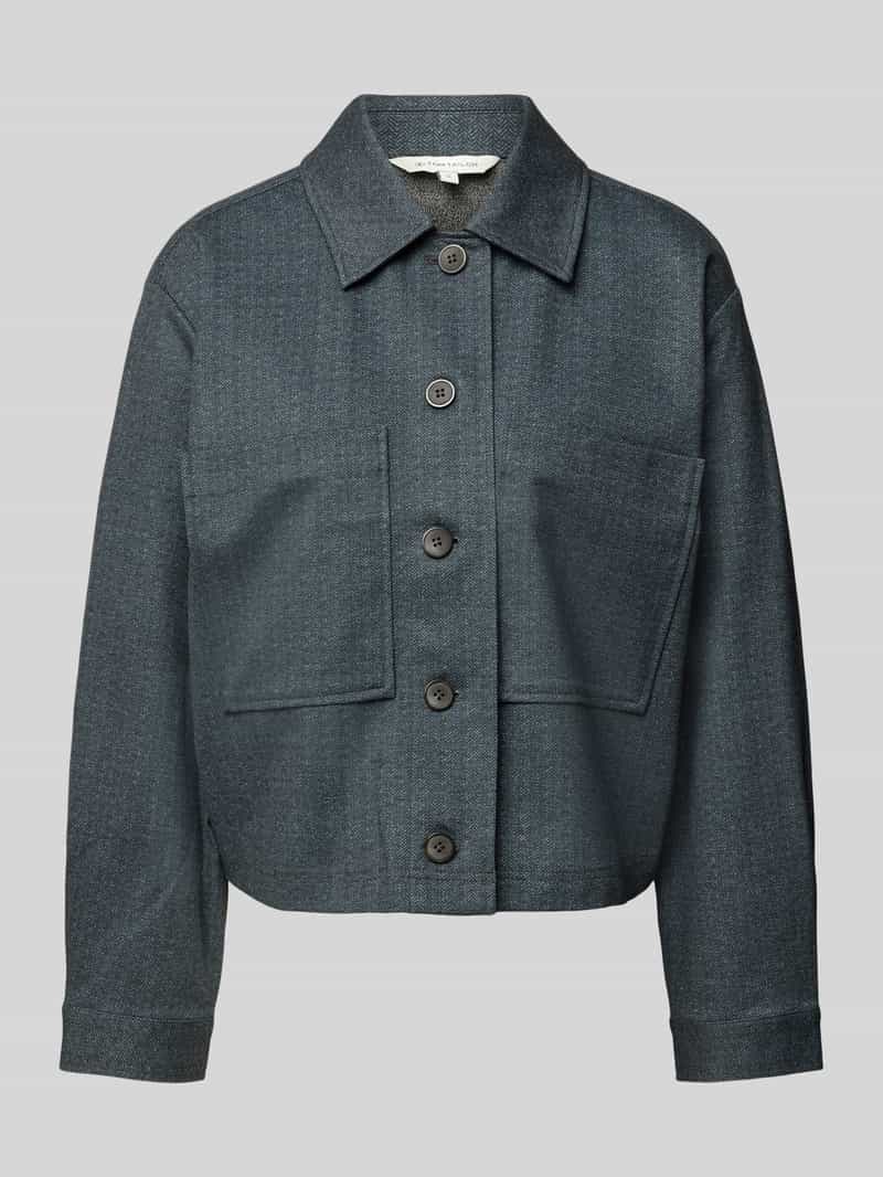 Boxy fit overhemdjack in visgraat-look