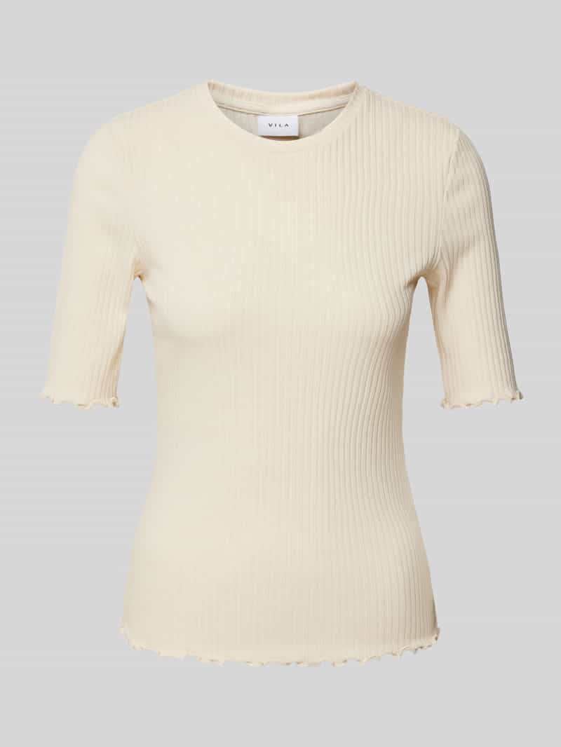 Vila T-shirt in riblook model 'ABENSI'