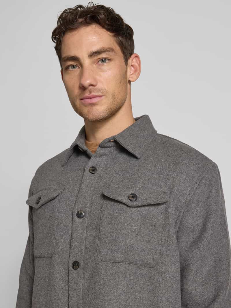 Selected Homme Regular fit overhemdjack met wol model 'LOSEPABLO'