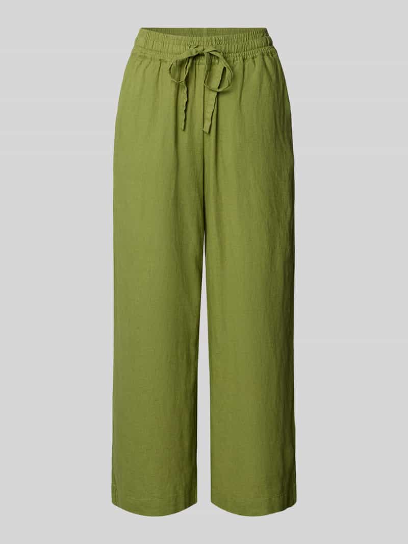Soyaconcept Straight leg linnen broek met tunnelkoord model 'Ina'
