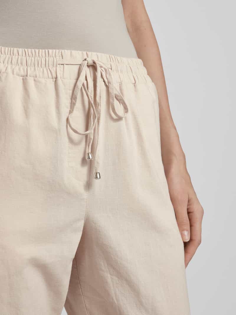 milano italy Straight leg linnen broek met tunnelkoord
