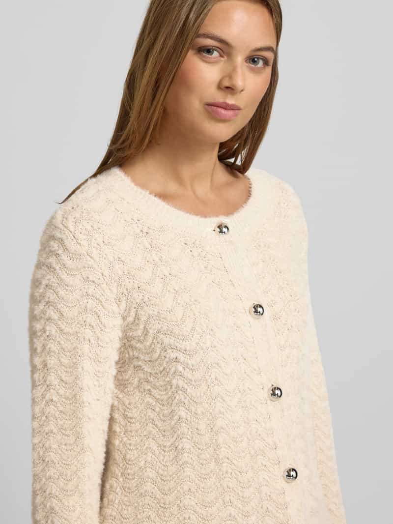 MORE & MORE Gebreid jack met ronde hals en knoopsluiting