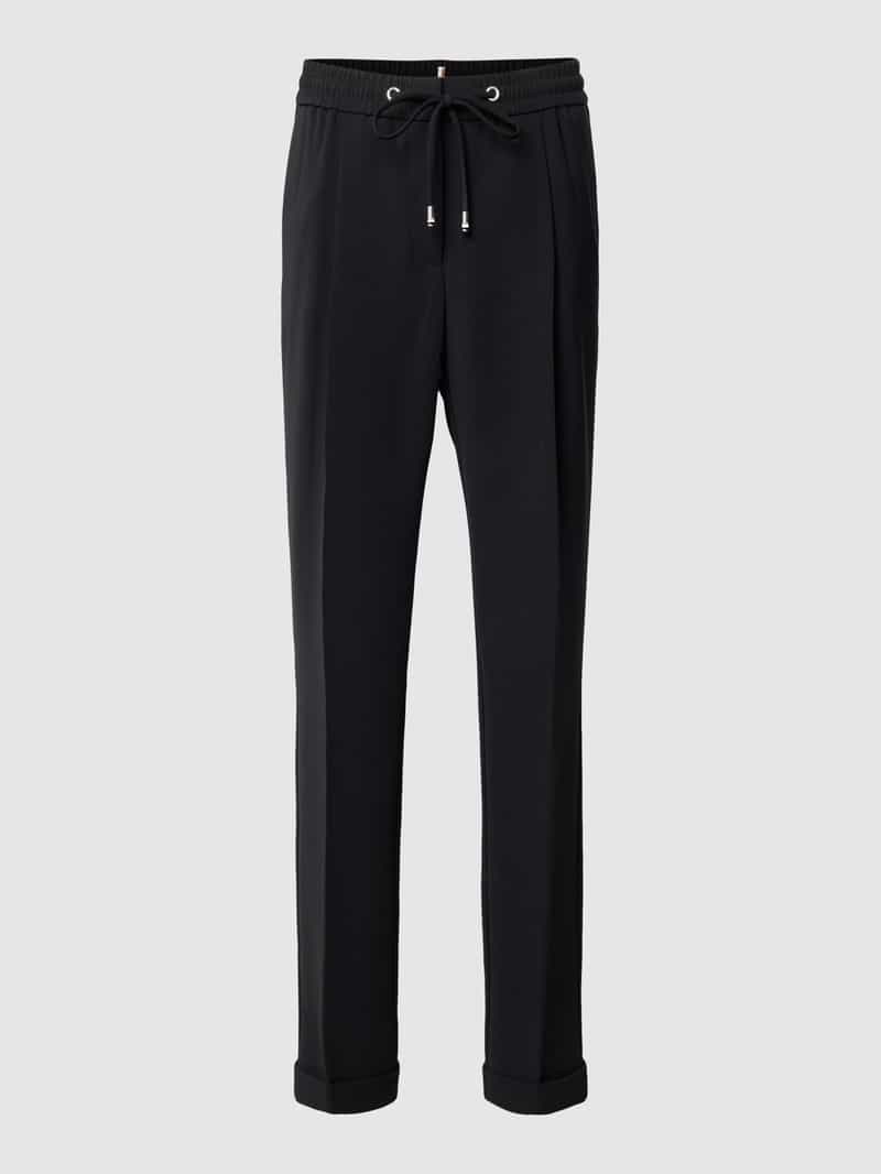Boss Slim fit stoffen broek met persplooien model 'Tariyanah'