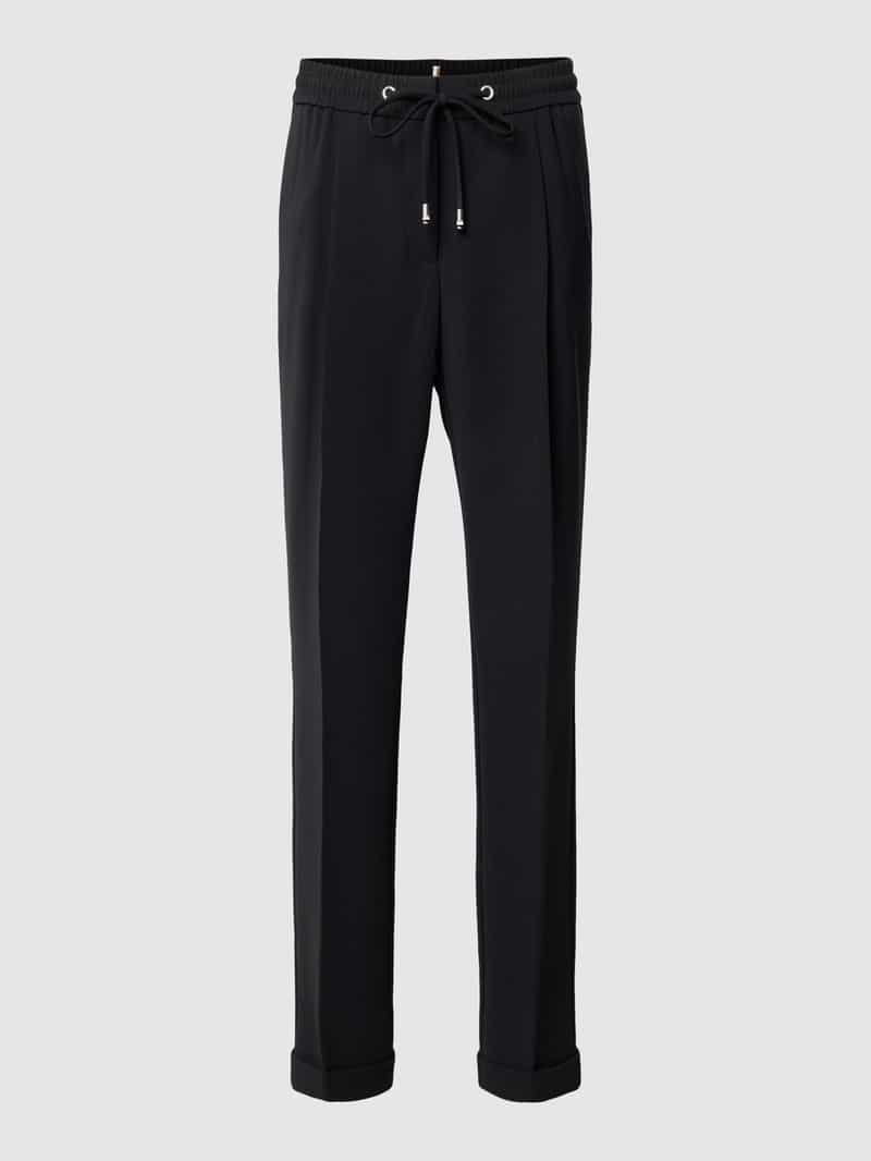 BOSS Black Women Slim fit stoffen broek met persplooien model 'Tariyanah'