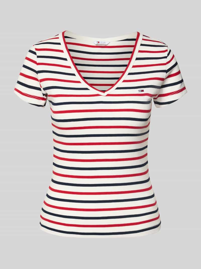 Tommy Jeans Slim fit T-shirt met V-hals
