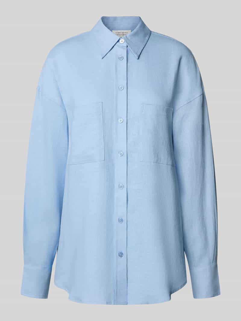 GUIDO MARIA KRETSCHMER WOMAN Regular fit linnen blouse met borstzakken model 'SHIRIN'