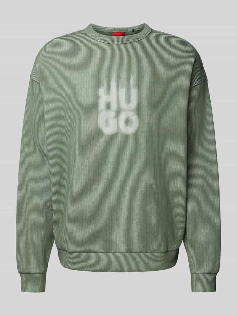 HUGO Sweatshirt met labelprint model 'Dinkam'