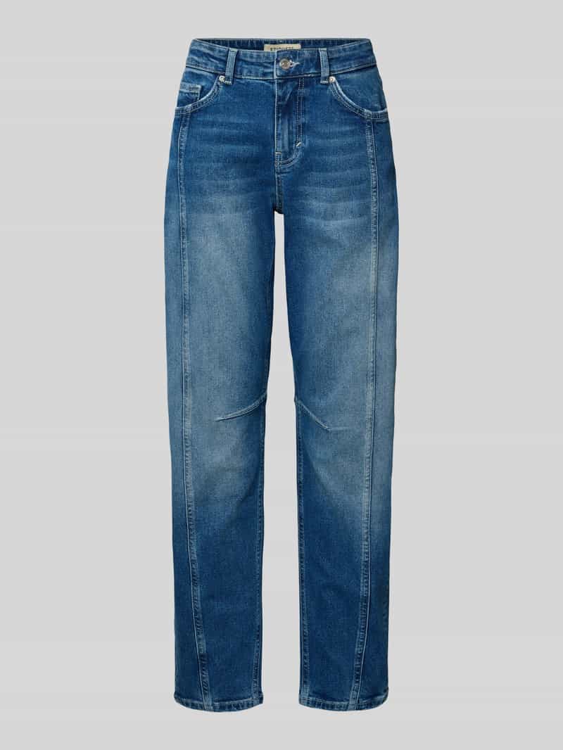 ETIQUETT ESSENTIALS Mom fit jeans met siernaden model 'Sister'
