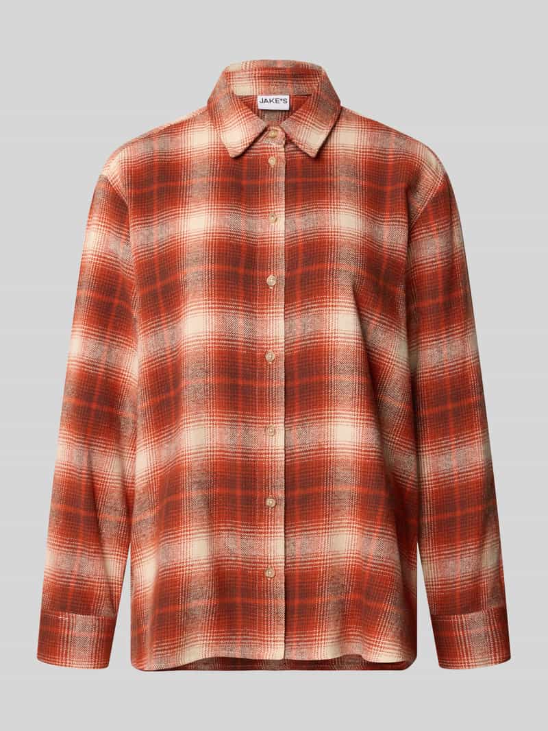 Jake*s Casual Regular fit blouse met lange mouwen van puur katoen