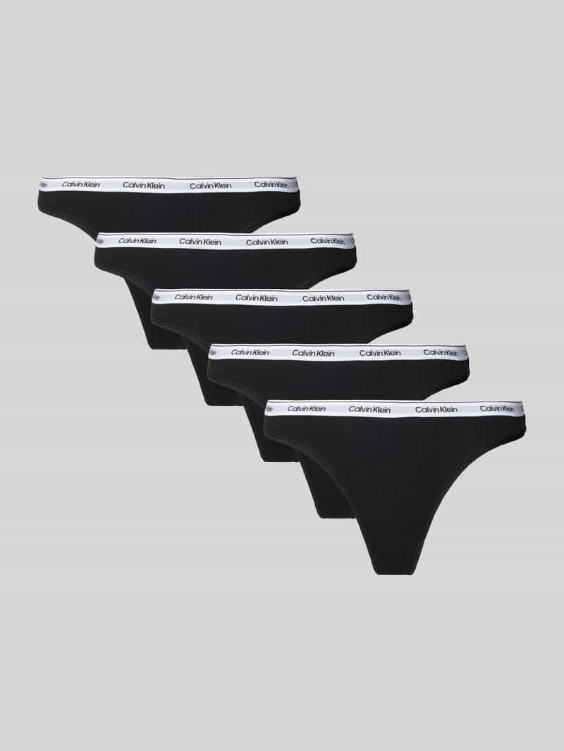 Calvin Klein Underwear String met elastische band in een set van 5 stuks