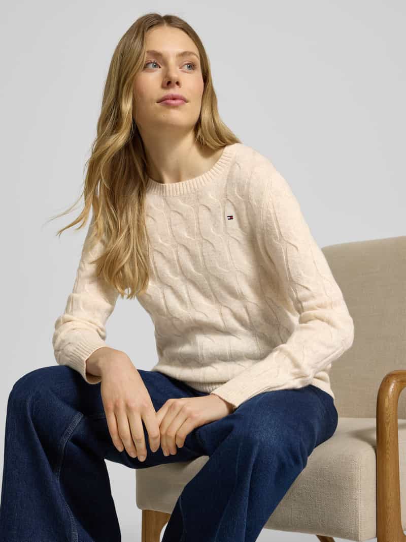 Tommy Hilfiger Regular fit gebreide pullover van pure wol