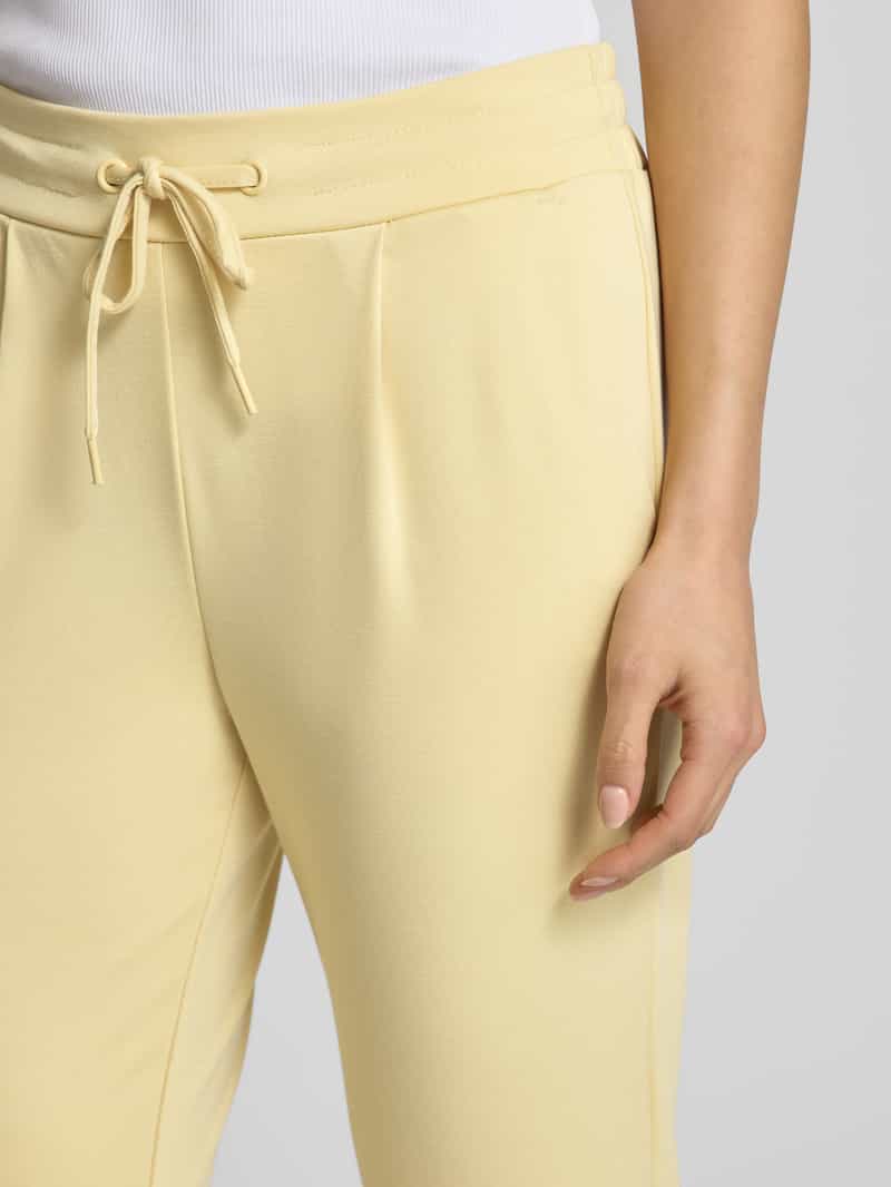 Ichi Slim fit bandplooibroek met verkort model 'KATE'