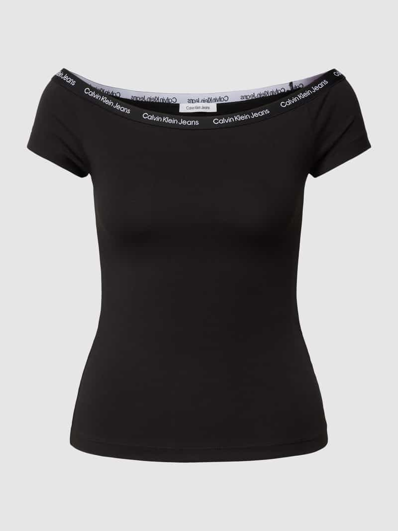 Calvin Klein Jeans T-shirt met elastische boothals