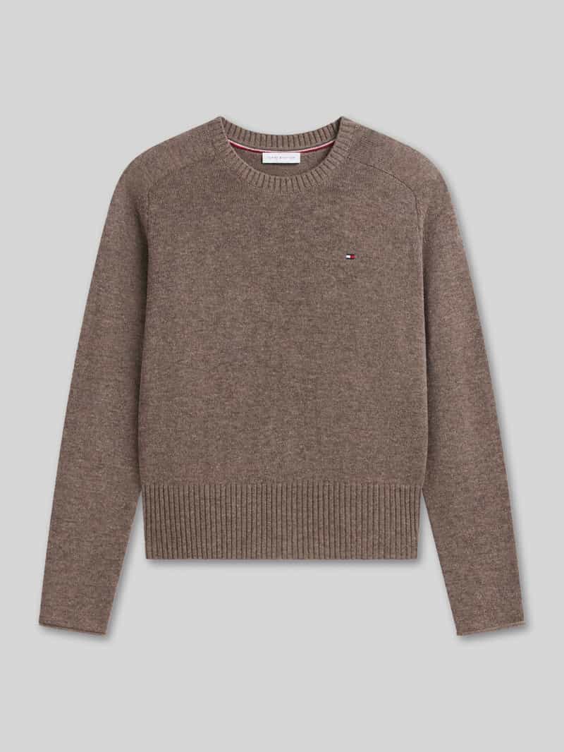 Slim fit pullover van pure wol