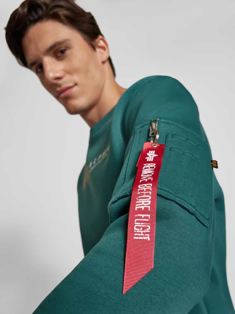 alpha industries Sweatshirt met labelprint en ritszak