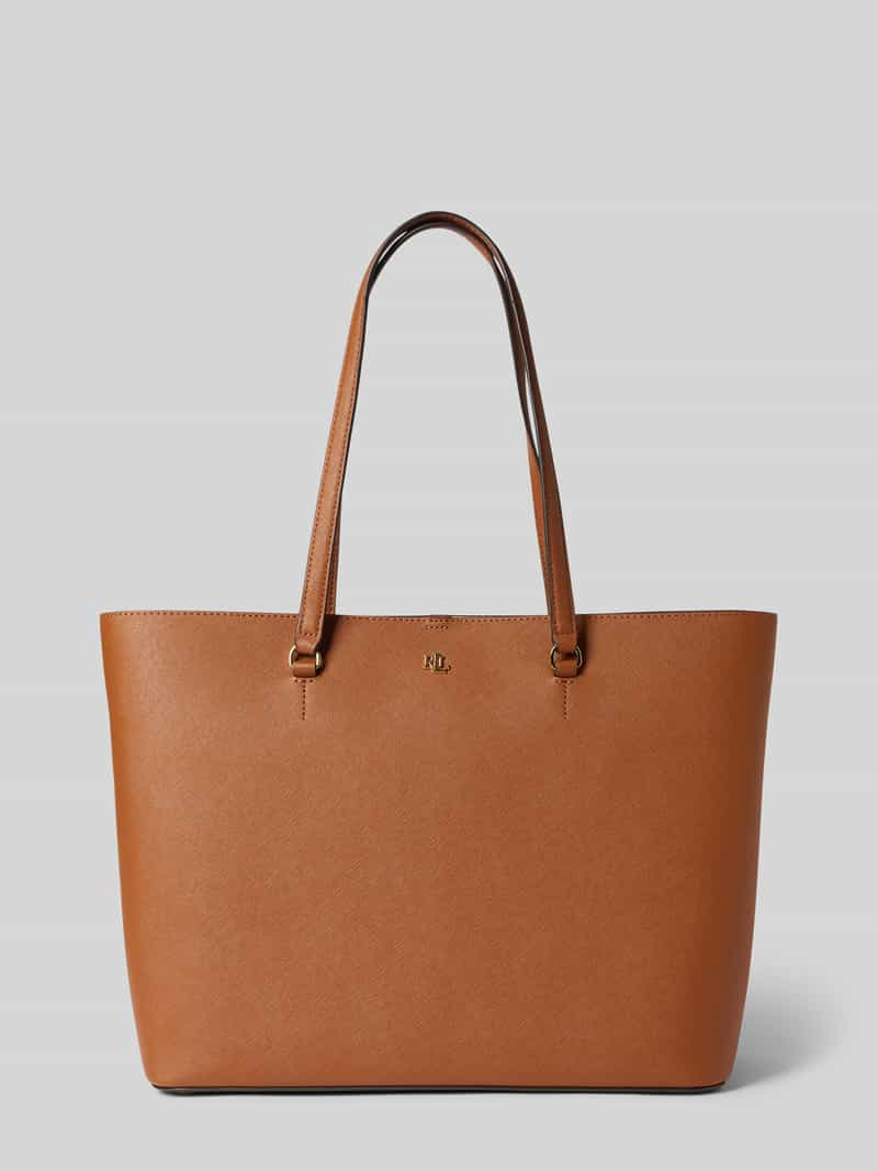 Lauren Ralph Lauren Tote bag van runderleer met labelapplicatie, model 'KARLY'