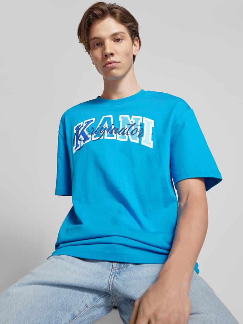 Karl Kani T-shirt met labelprint model 'Serif'