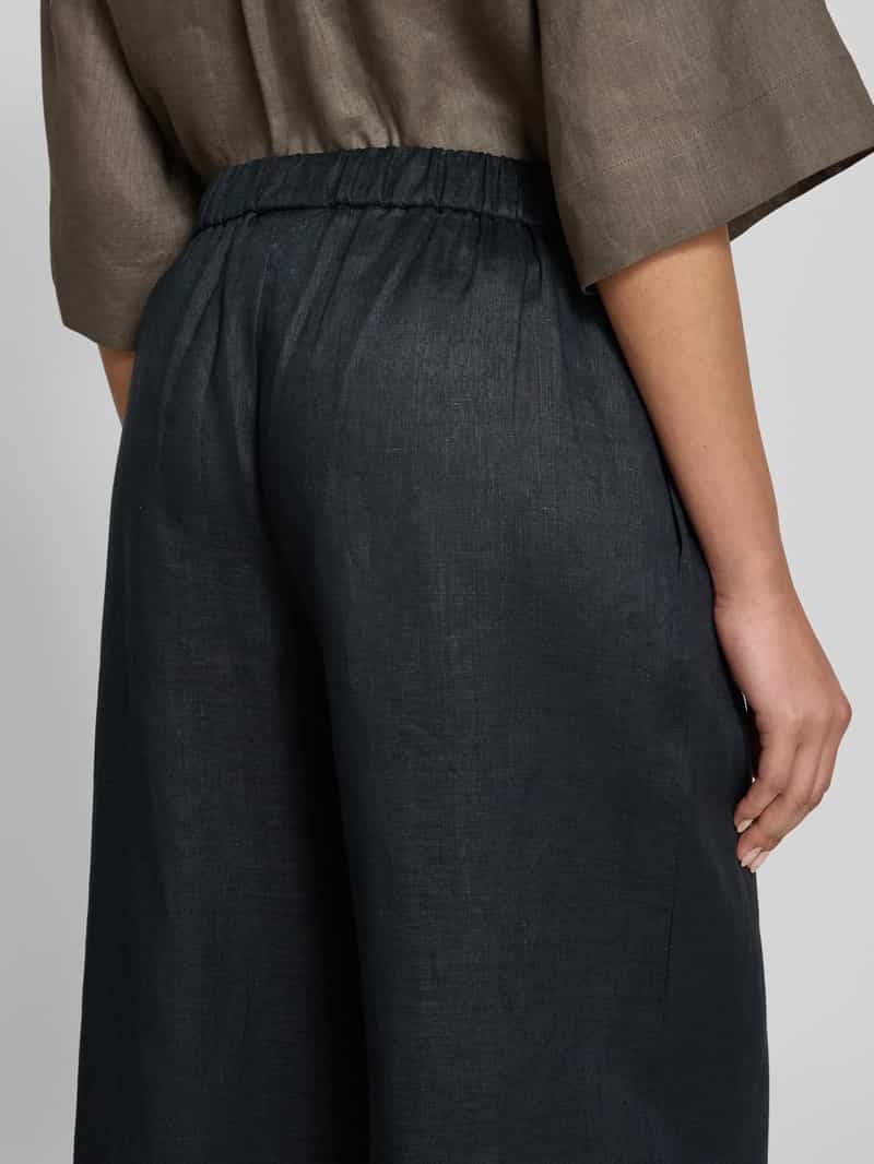 MM Wide leg linnen broek met elastische band model 'MINNIE'