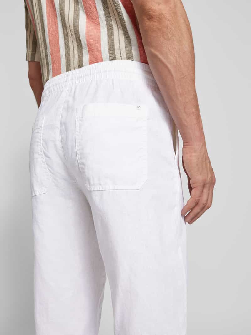 Tom Tailor Denim Loose fit wijde broek van een mix van linnen en katoen model 'LOOSE'