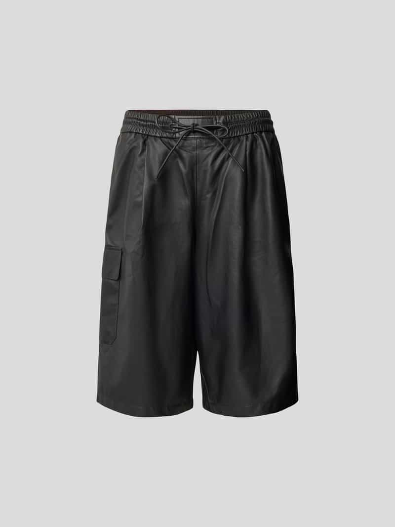 Leren shorts met cargozak
