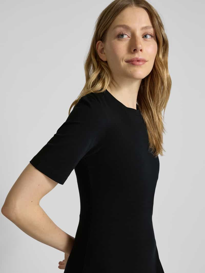 Marc O'Polo Slim fit jersey-jurk met ronde hals